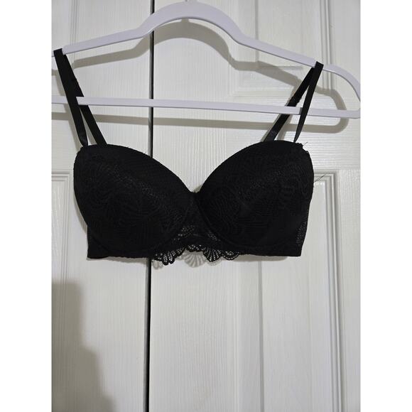 International intimates 34C women's lace black push up bra - Picture 2 of 9